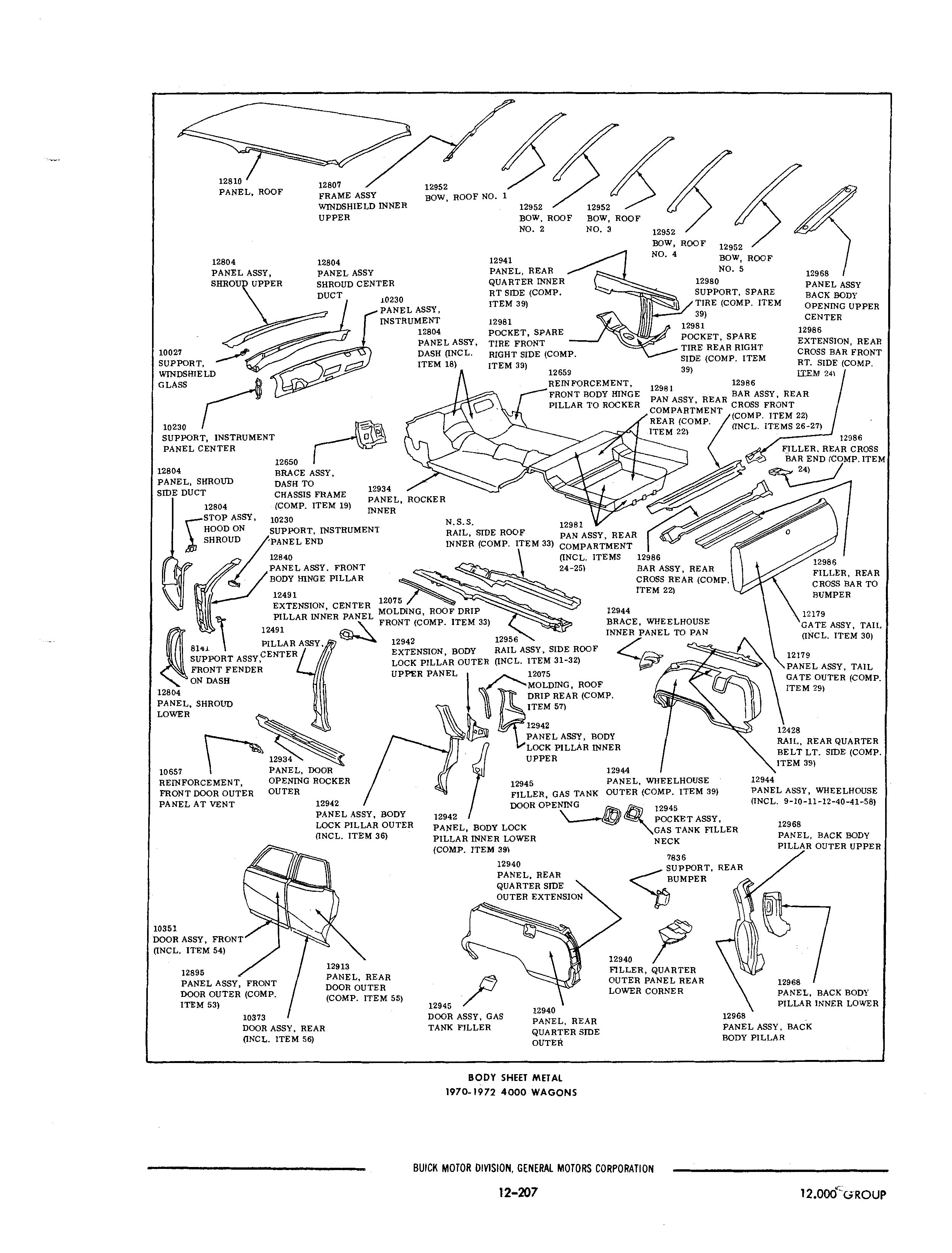 Buick 19401972 Parts illustrations / Buick Chassis And Body